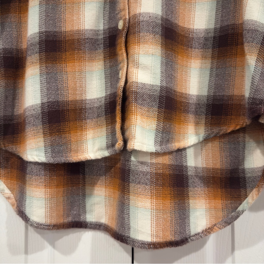 Madewell Flannel Oversized Ex-Boyfriend Button Down Shirt in Bickett Plaid Sz S - Picture 7 of 15